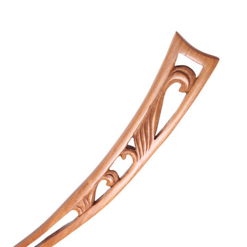CrystalMood Handmade Carved Wood Curved Hair Stick 7" Boxwood